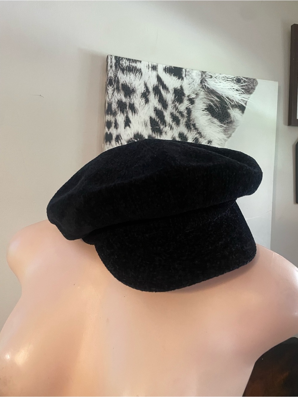 Black Velvet Baker Boy Cap one size woman’s hat winter paperboy artist